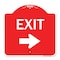 Signmission Parking Lot Sign Exit Sign Right Arrow, Red & White Aluminum Sign, 18" L, 18" H, RW-1818-23421 A-DES-RW-1818-23421 - alternate 1